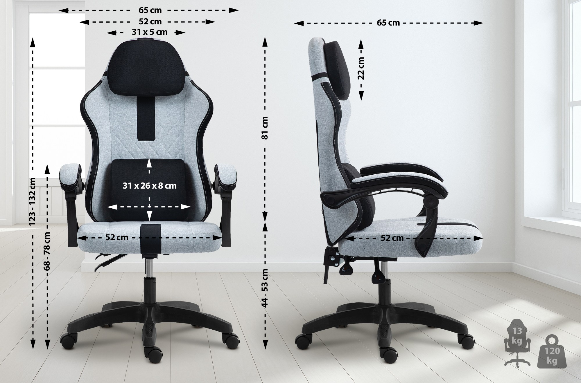Sedia da ufficio in tessuto Miltona
